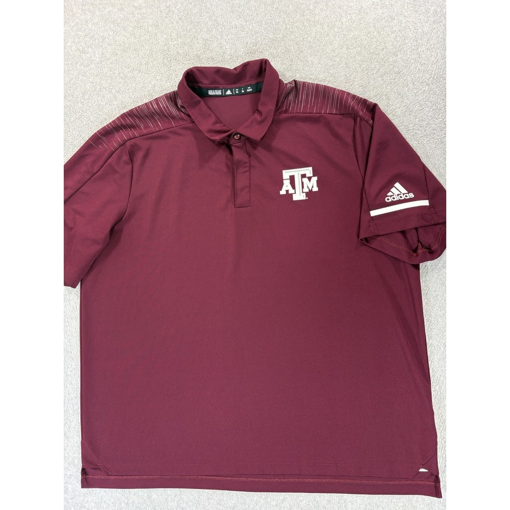 Texas A&M Aggies Adidas Screened Logo Campus Polo Shirt (Men's 2XL) Maroon